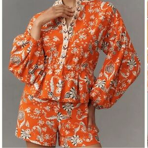 New with tags Farm Rio Long-Sleeve Printed Romper